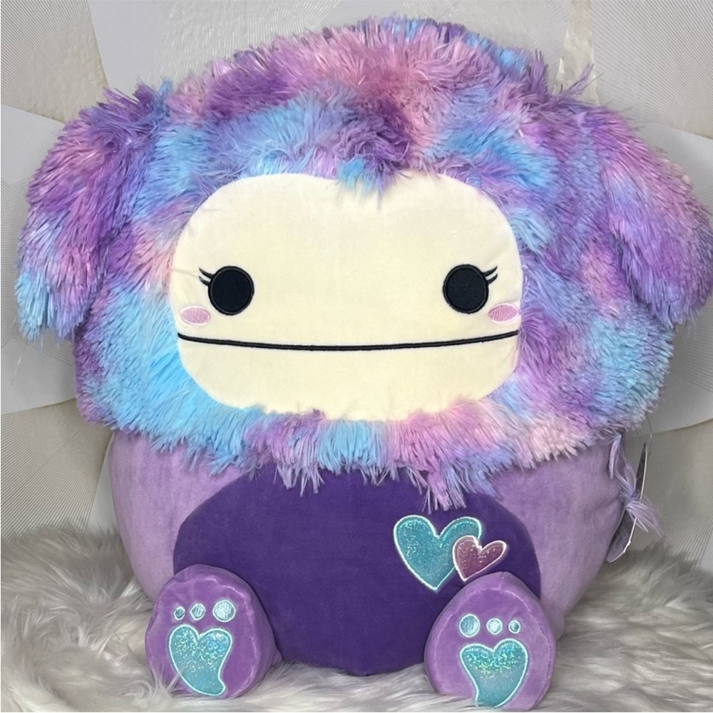 NEW! Valentines Edition Squishmallow Eden the Purple Bigfoot 16” Purple Blue Toy